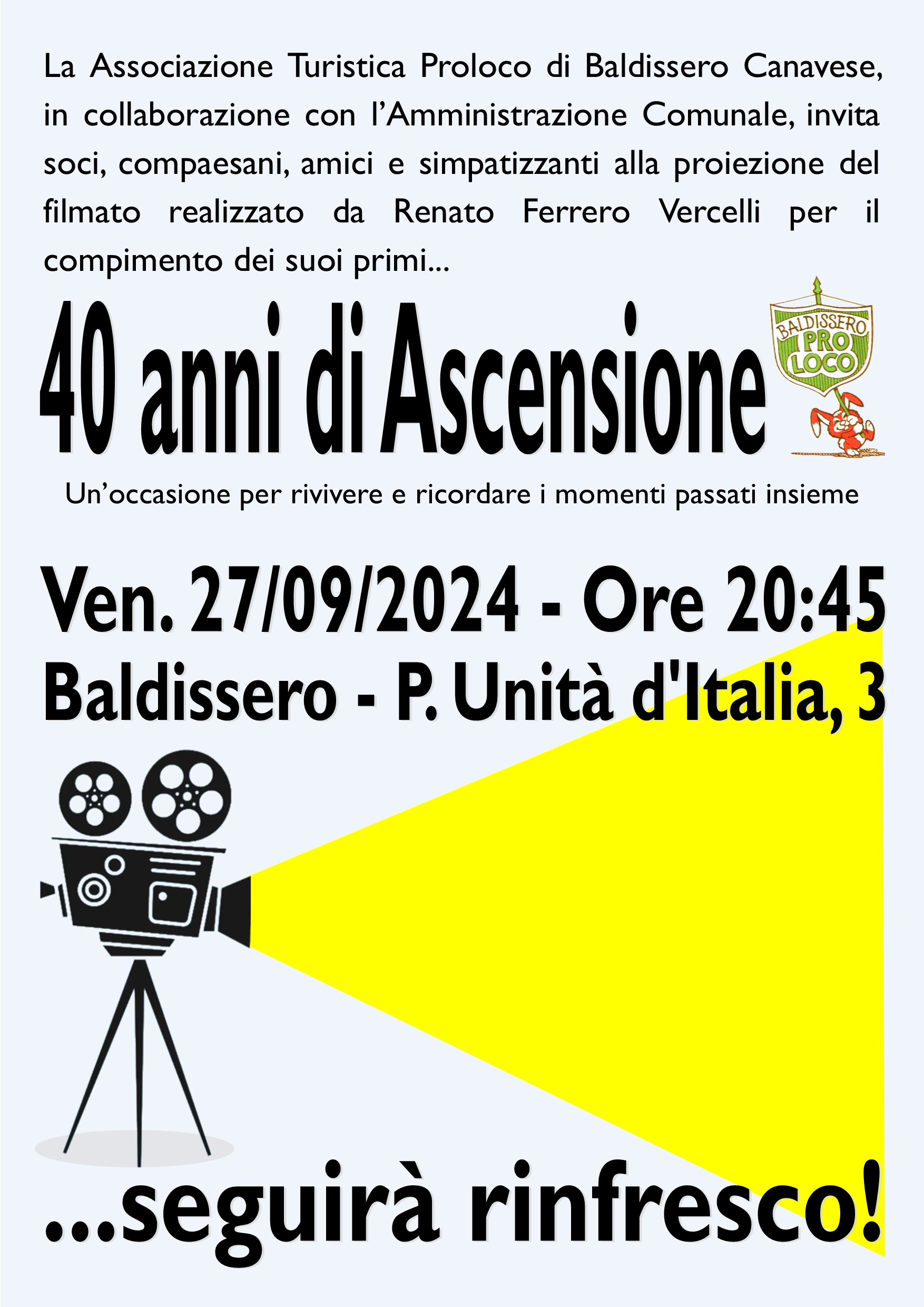 Manifesto 40 anni di Ascensione di Renato